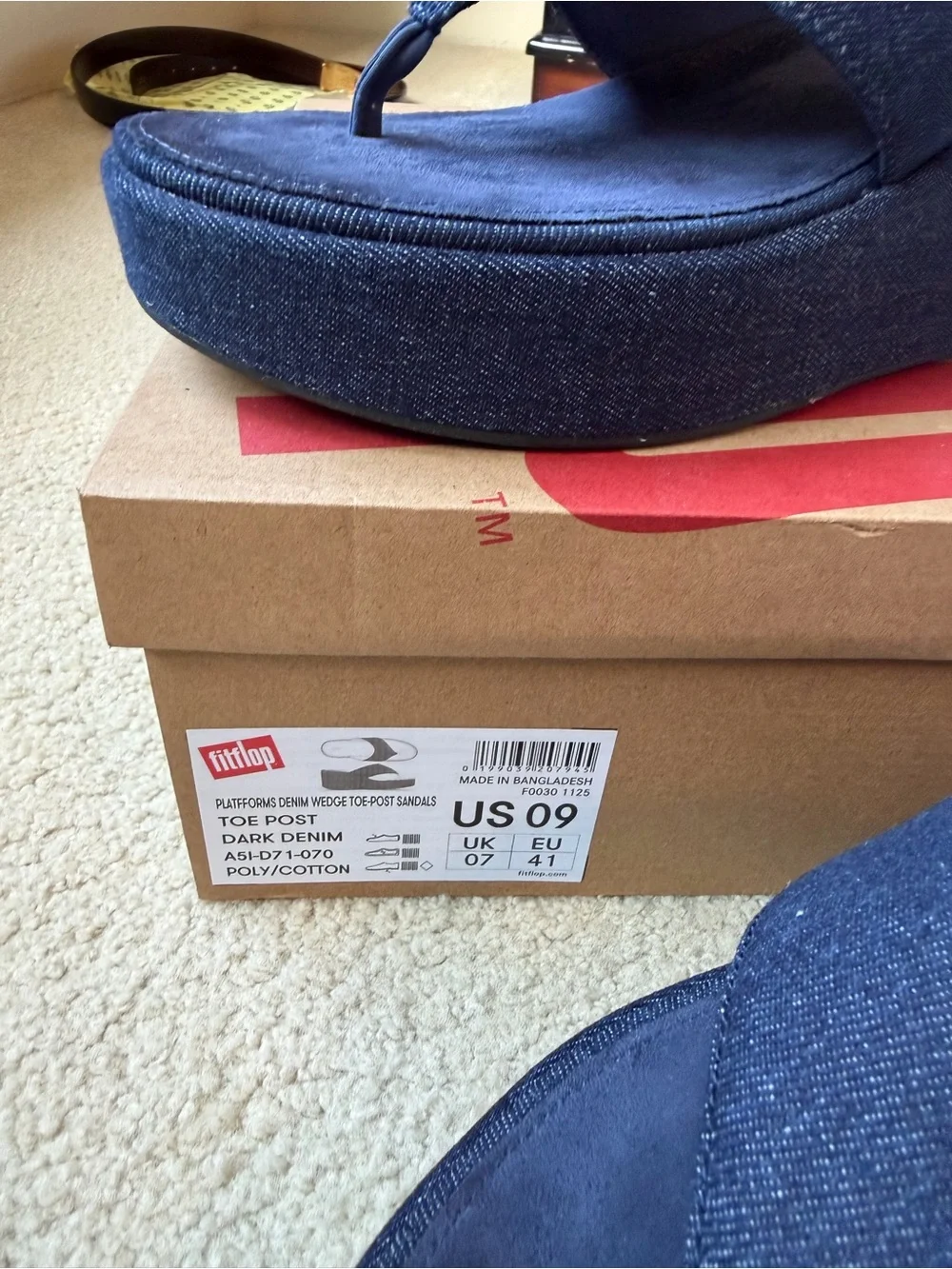 FitFlop Navy Platform Thong Sandal